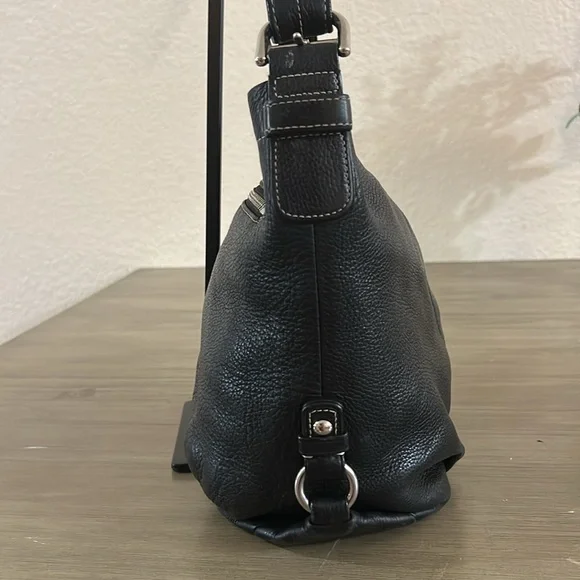 Coach F15064 Black Pebbled Leather Shoulder Bag Hobo Bag Purse - Picture 7 of 15